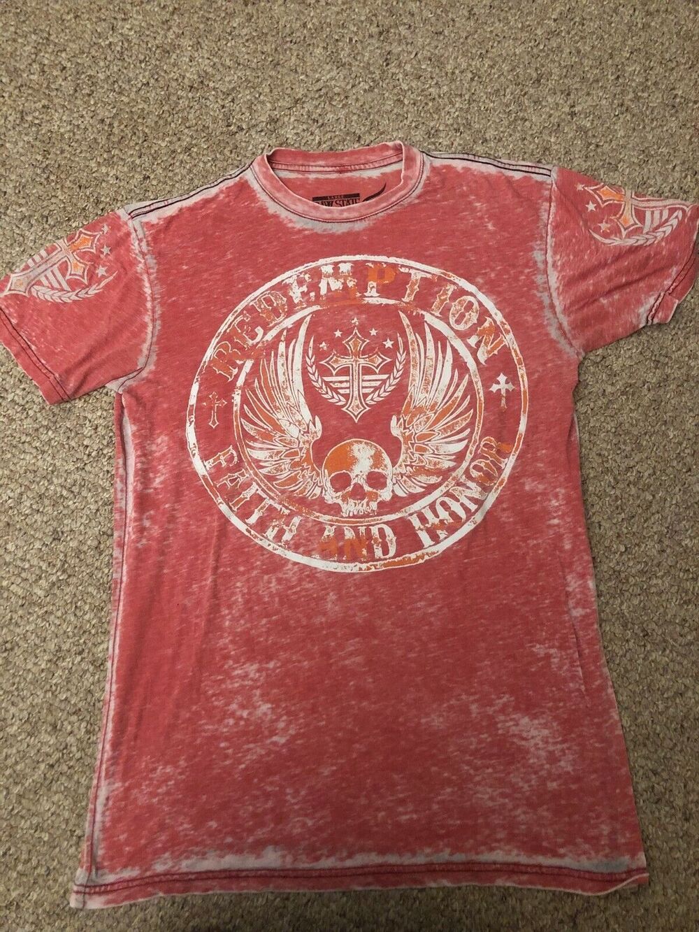 Raw State Premium T Shirt All Over Print Size Large NWOT Tie‎ Dye Super Soft